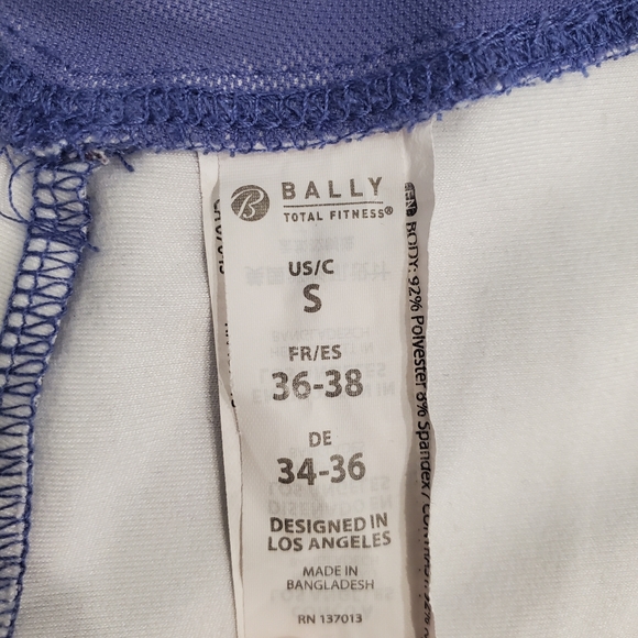 Bally Total Fitness Tummy Control Legging Women Small Blue High Rise Calf-Length - Picture 10 of 11